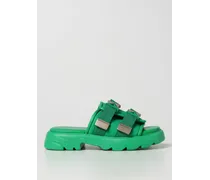 Flash Flat Sandale aus Gummi und Canvas