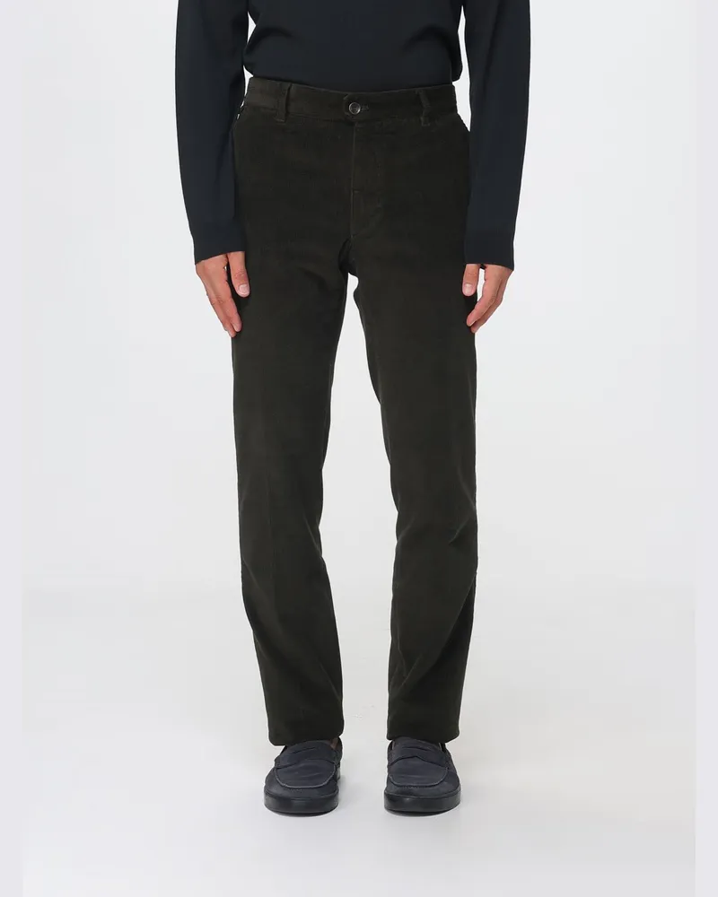 Incotex Slim-Fit-Cord-Chinohose mit schrägen und hinteren Leistentaschen Military