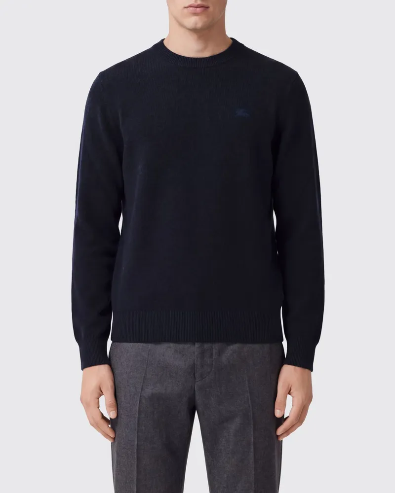 Burberry Pullover mit Rundhalsausschnitt aus Kaschmir und gesticktem EKD-Logo Navy