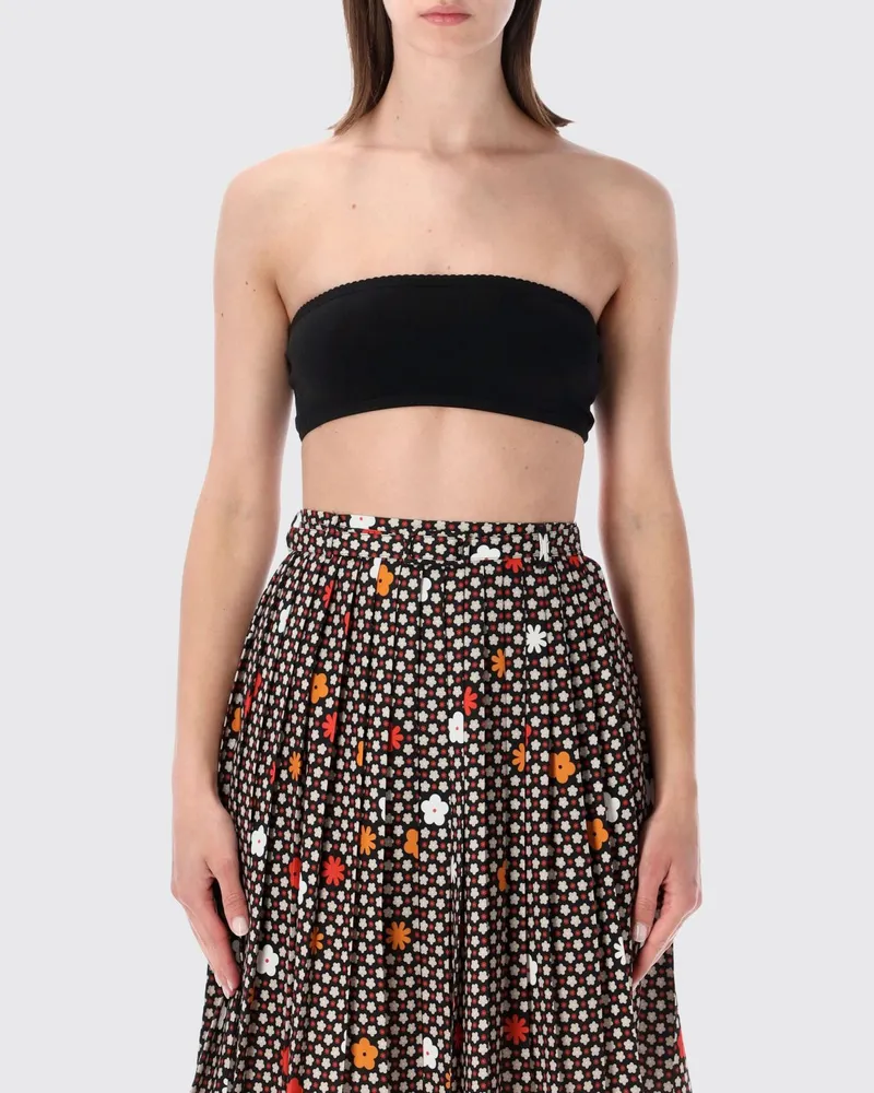 Maison Margiela Schulterfreies Cropped-Top aus Jersey von mit Slim Fit Schwarz