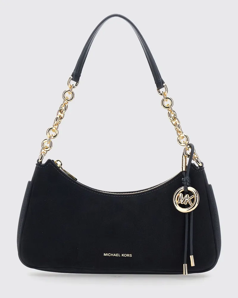 Michael Kors Nolita Schultertasche aus Nubukleder mit Logo-Anhänger Blau
