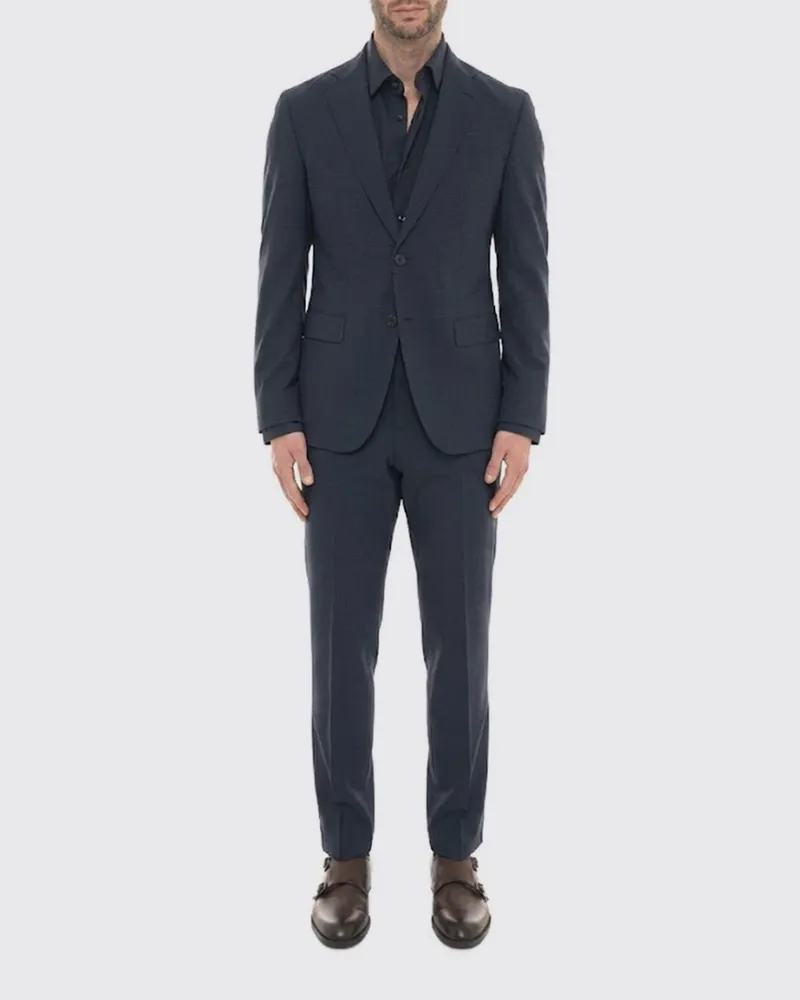 HUGO BOSS Einreihiges Kleid aus Schurwolle Blau