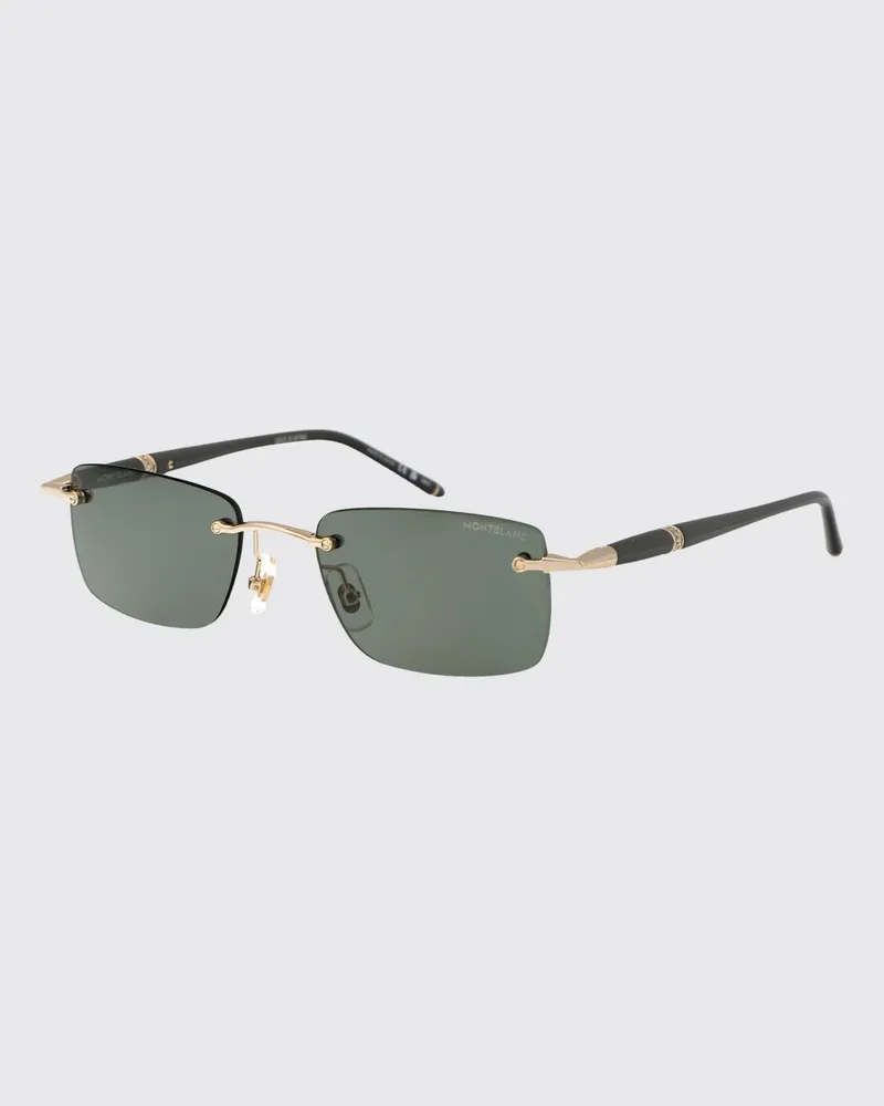 Montblanc MB0344S Sonnenbrille aus Metall und Acetat Grün