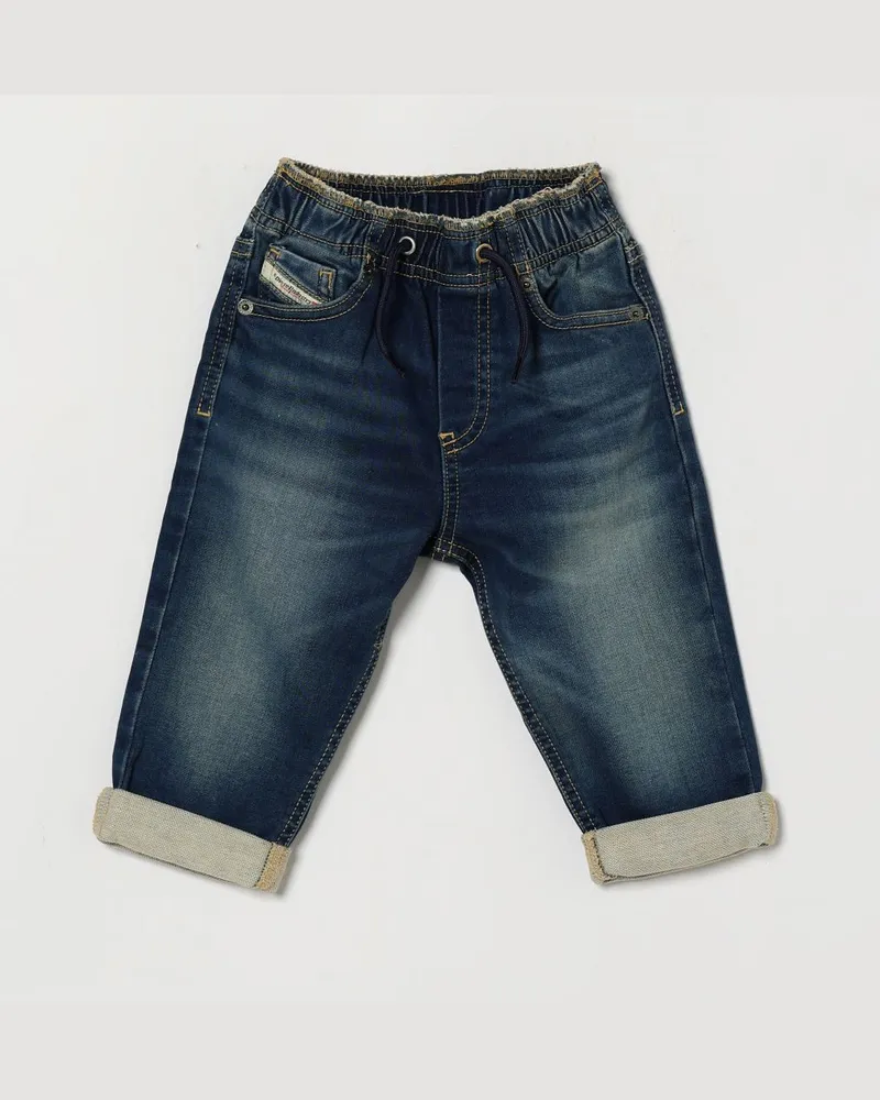 Diesel Straight Jeans für Jungen aus Denim mit elastischem Kordelzugbund Blau