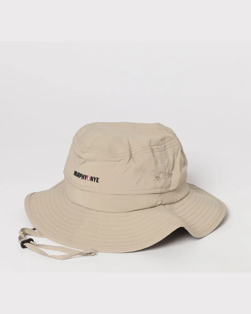 Murphy & Nye Fischerhut aus technischem Stoff mit Logo und Kordelzug Sand