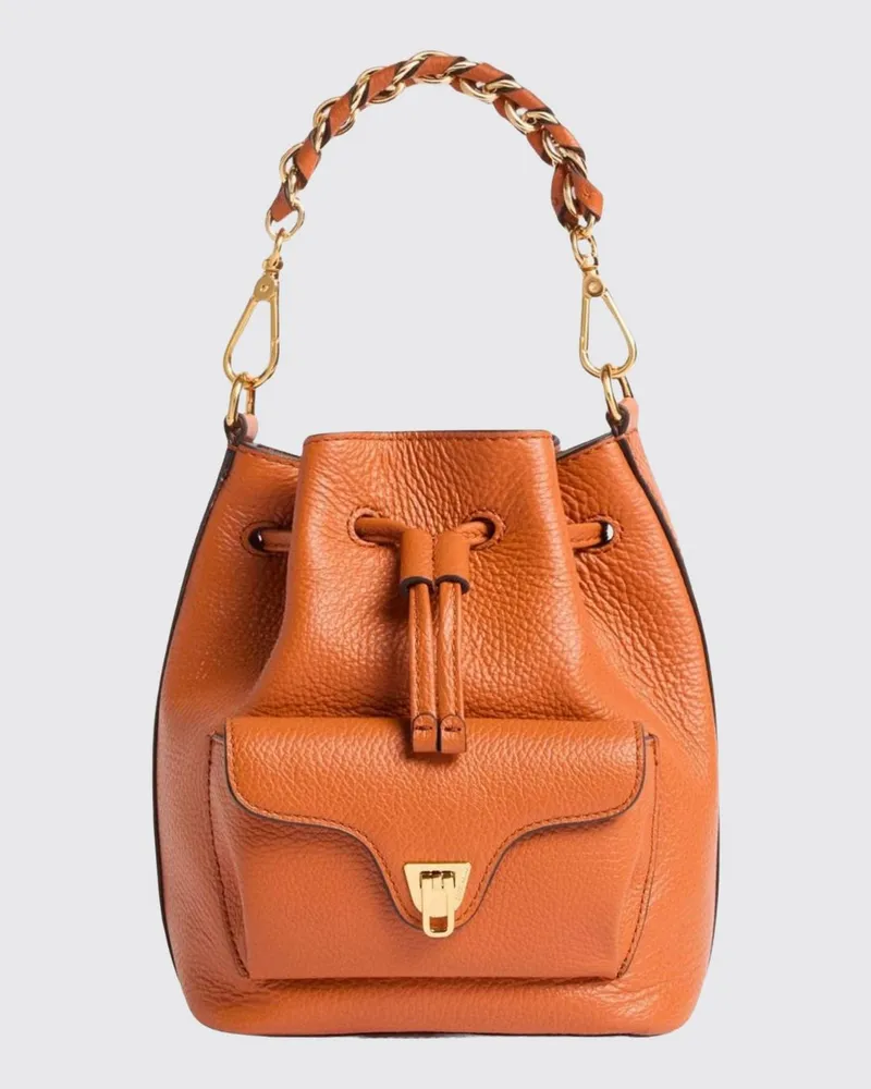 Coccinelle Beat Generation Beuteltasche aus genarbtem Leder Strawberry