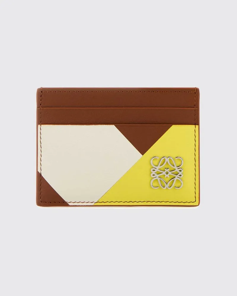 Loewe Anagram Kartenetui aus glattem Kalbsleder mit Monogramm Braun