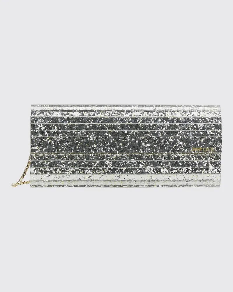 Jimmy Choo Sweetie Clutch aus Glitzerharz mit abnehmbarem Kettenriemen Champagne