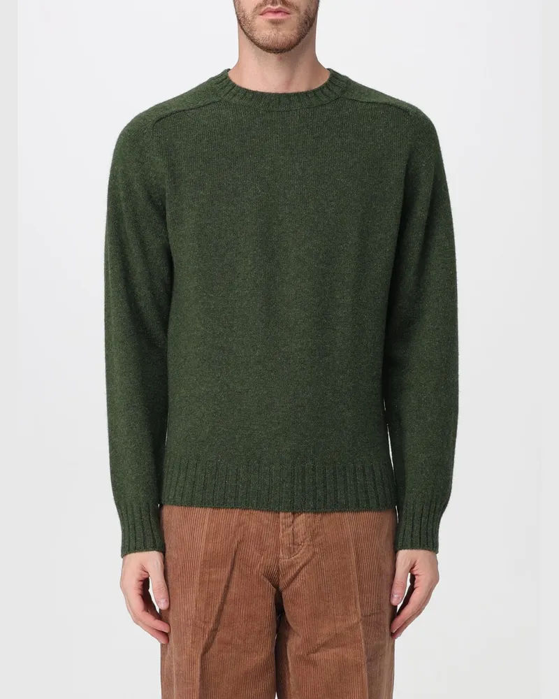 Sebago Pullover mit Rundhalsausschnitt aus reiner Wolle und Rippenbündchen Military