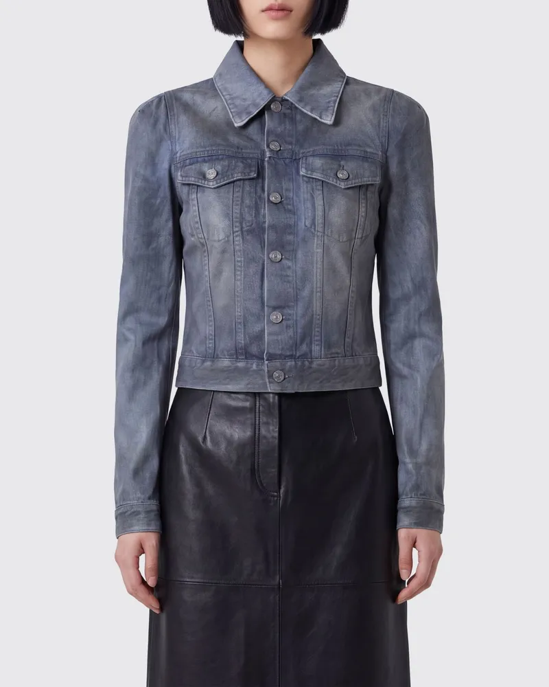 7 for all mankind Slim-Fit Jeansjacke aus Baumwolldenim mit aufgesetzten Taschen Schwarz