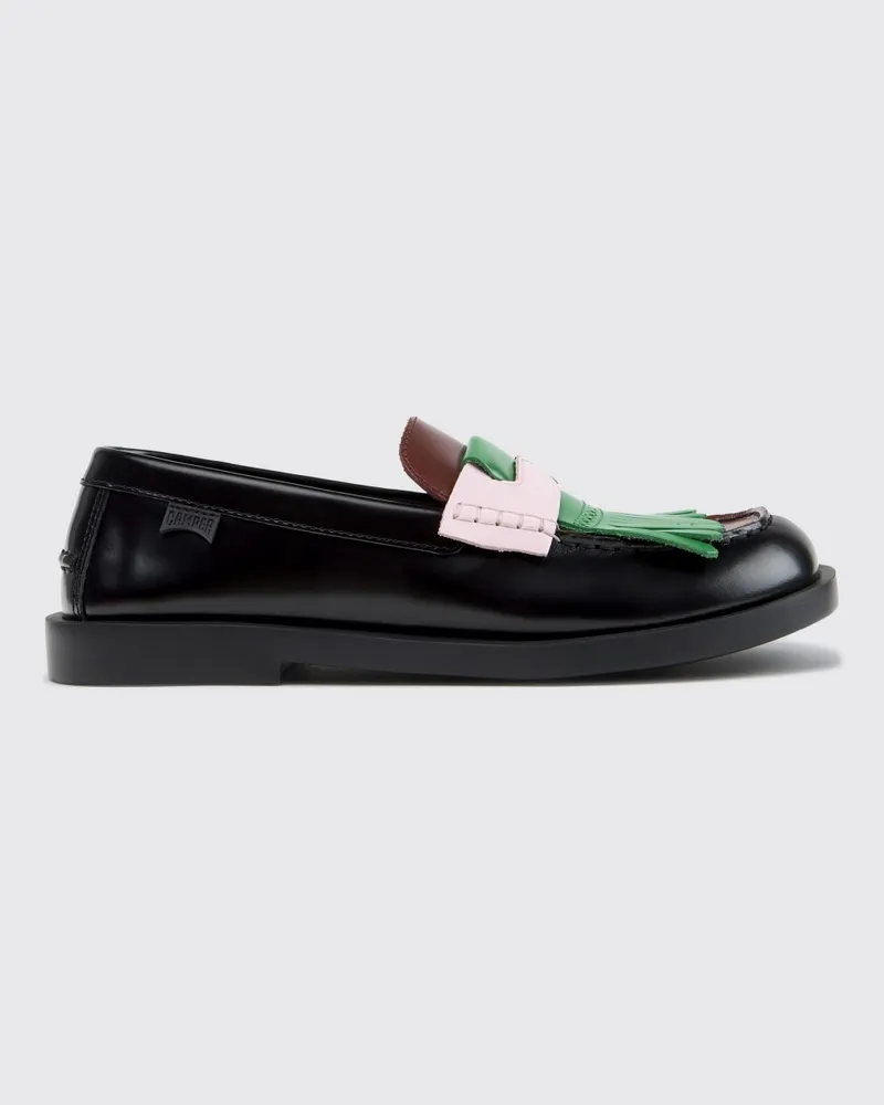 Camper Twins zweifarbige Glattleder-Loafer mit Fransen und XL Extralight®-Sohle Bunt