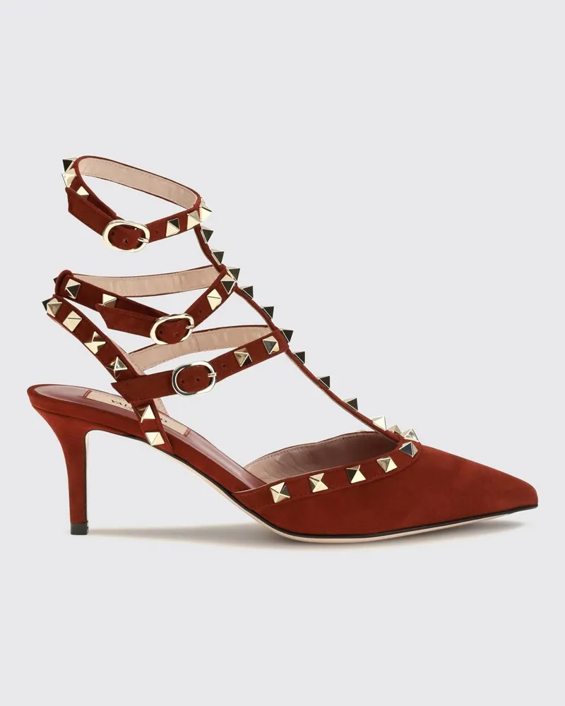 Valentino Garavani Rockstud Slingback-Pumps aus Veloursleder mit Nieten Rot