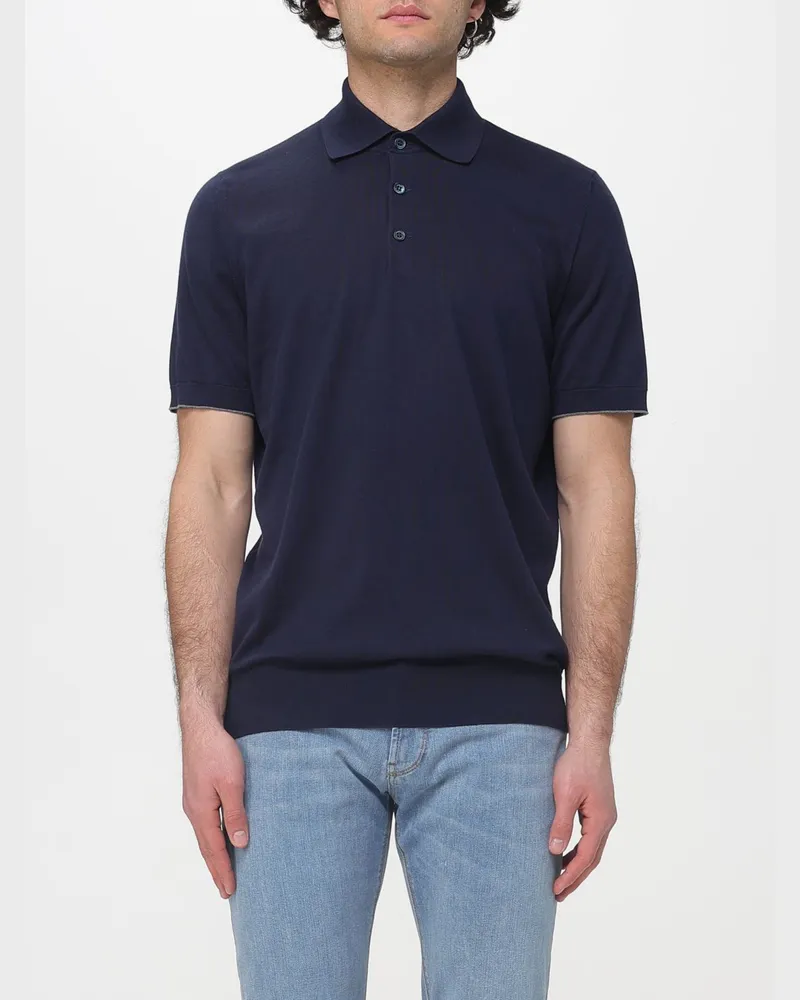 Brunello Cucinelli Polo herren Blau