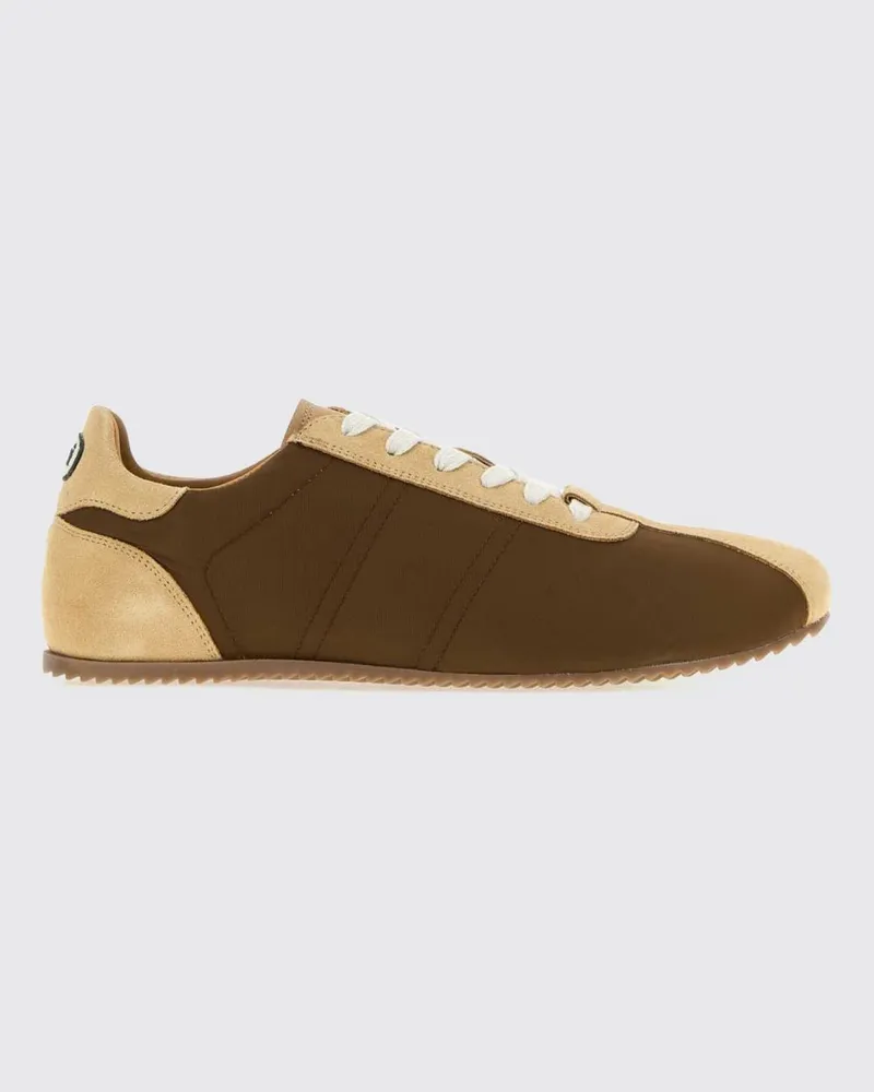 AMI Paris Low-Top Sneaker aus Leder mit zweifarbigem Design und Logo an der Ferse Braun