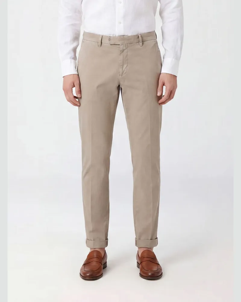 Briglia 1949 Slim-Fit Chino-Hose aus Baumwoll-Tencel-Mischung mit schrägen Taschen Nude