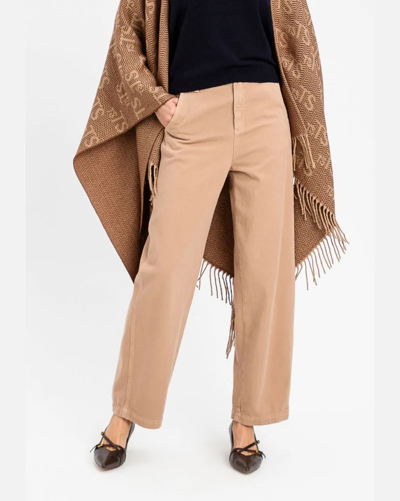 Twin-Set Straight-Jeans mit mittlerer Leibhöhe aus Baumwolldenim Rope