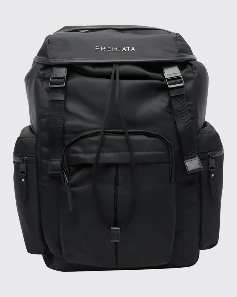 Premiata Booker-Rucksack aus technischem Gewebe mit Klappe und Schnallenverschluss Schwarz