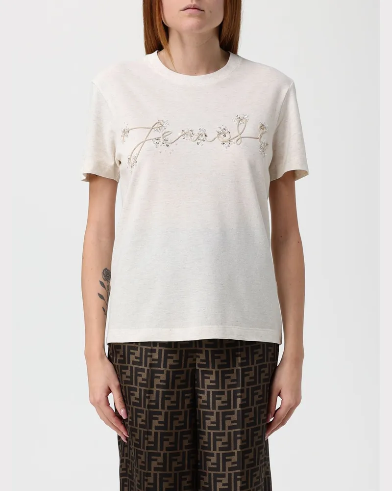 Fendi T-shirt damen Beige