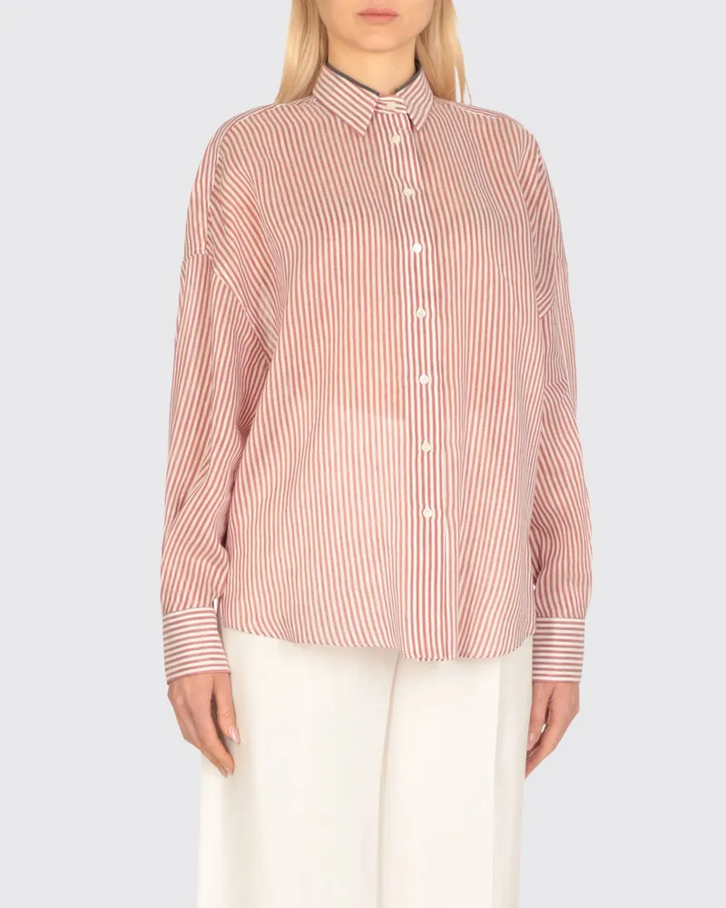 Brunello Cucinelli Hemdbluse damen Burgunderrot