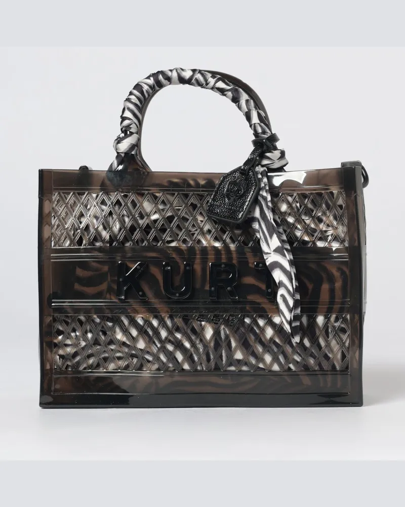 Kurt Geiger Jelly Handtasche aus perforiertem PVC von mit Zebra-Print und Innentasche Schwarz