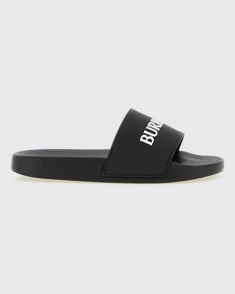 Burberry Gummi-Sliders Schwarz