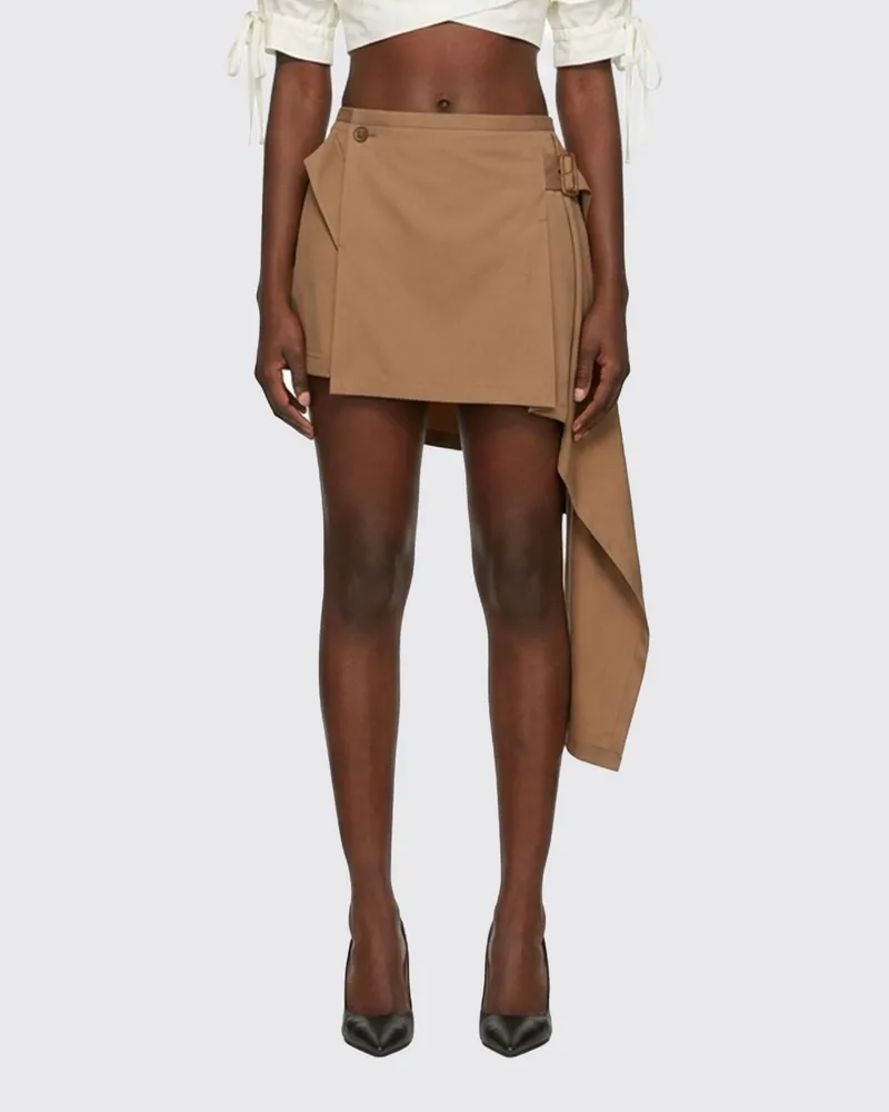 Vivienne Westwood Asymmetrischer Meghan Wickelrock aus Schurwolle Camel