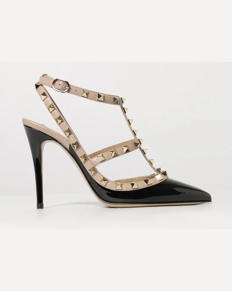 Valentino Garavani Rockstud Slingback-Pumps aus Lackleder mit Nieten Schwarz