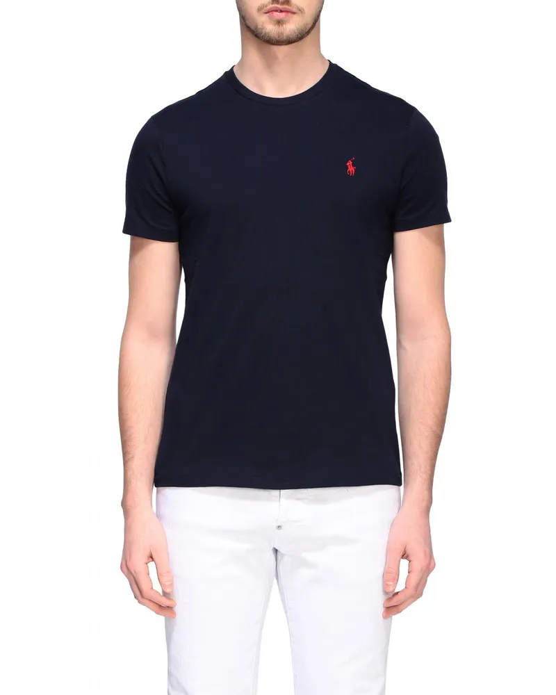 Ralph Lauren T-Shirt mit Rundhalsausschnitt und Logo Blau