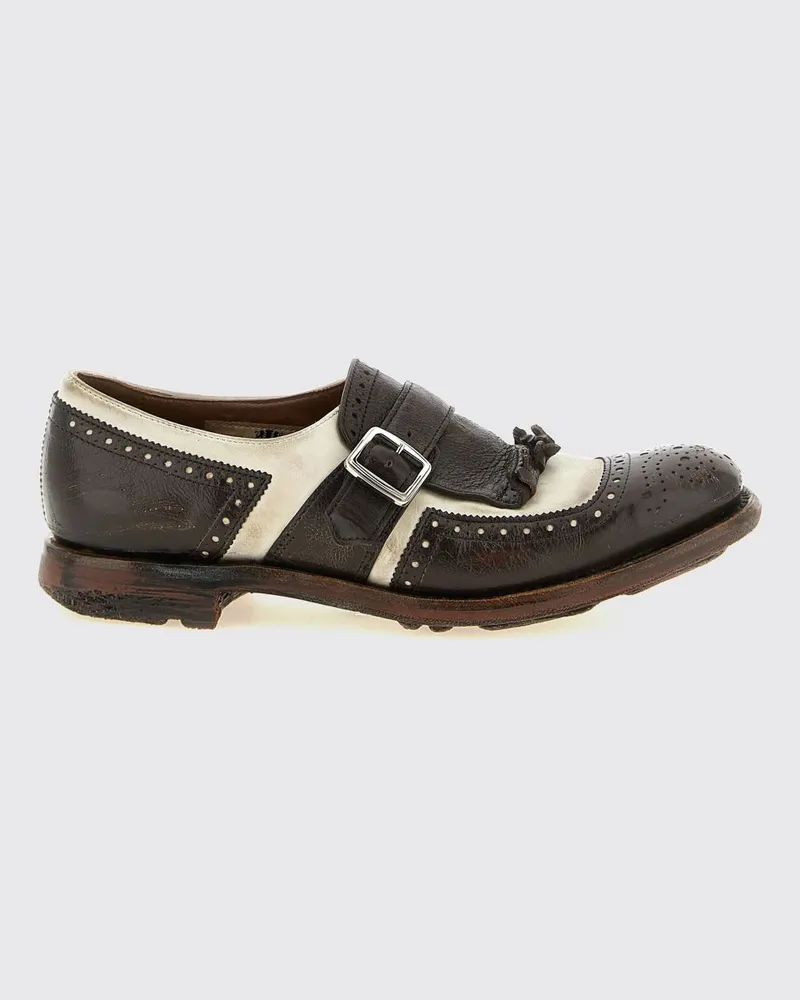 Church's Zweifarbige Monkstrap-Schuhe Shangai von aus Kalbsleder mit Fransen und Broguing Braun