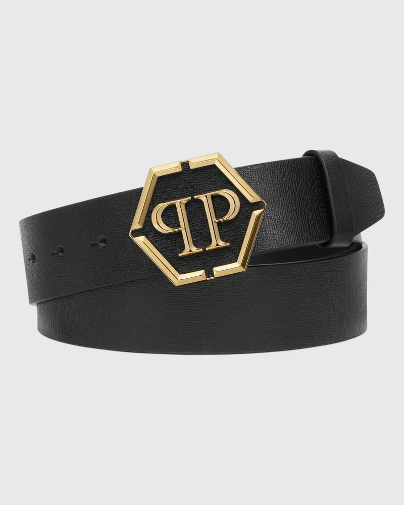Philipp Plein Gürtel aus geprägtem Leder Schwarz