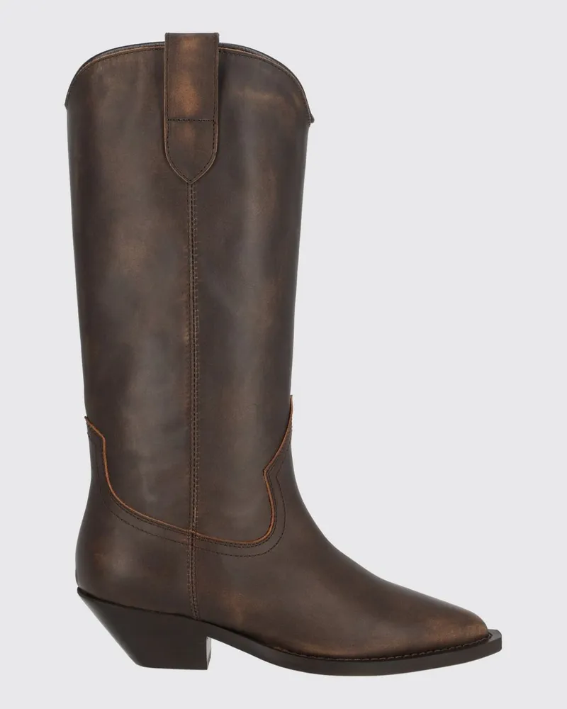 Via Roma 15 Kniehohe Westernstiefel aus gealtertem Leder Braun