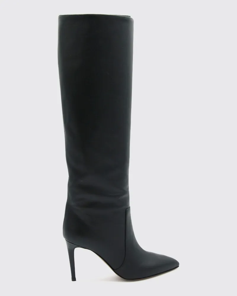 Paris Texas Overknee-Lederstiefel mit hohem Stiletto-Absatz und spitzer Zehenpartie Schwarz