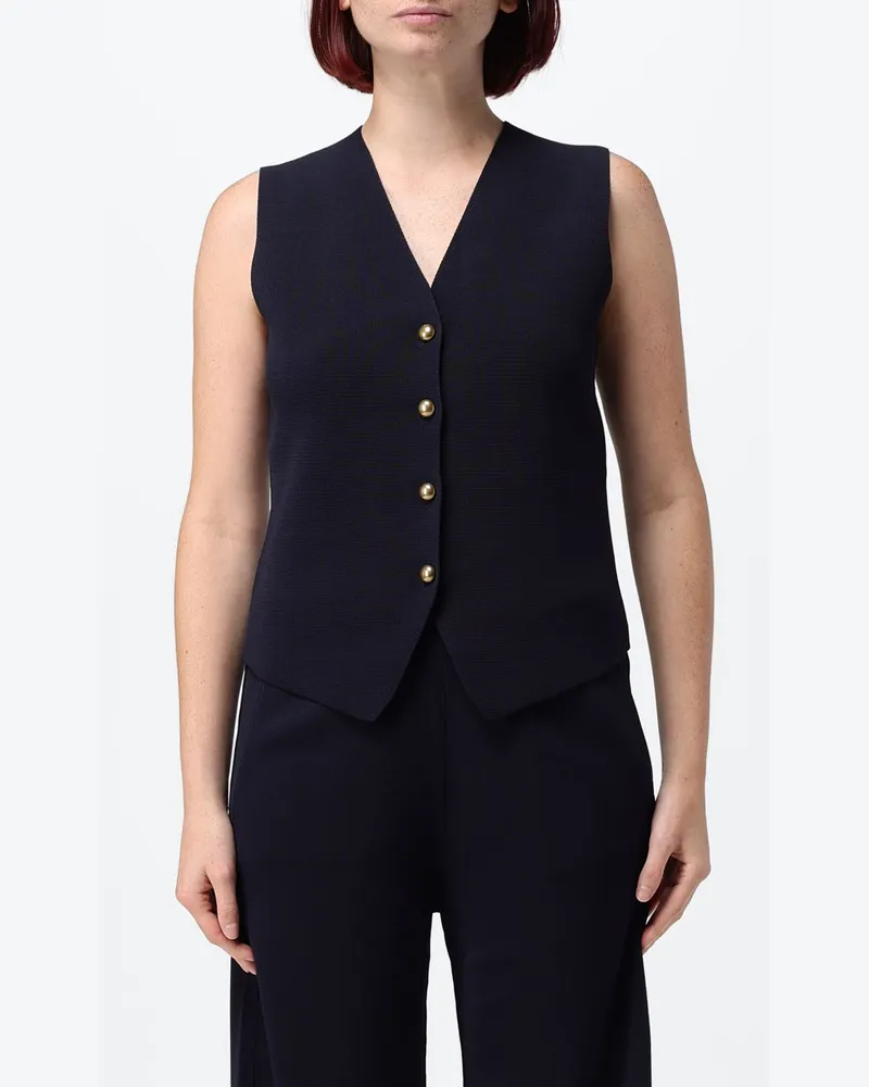 Max Mara Figurbetonte einreihige Anzugweste Fuggito Navy