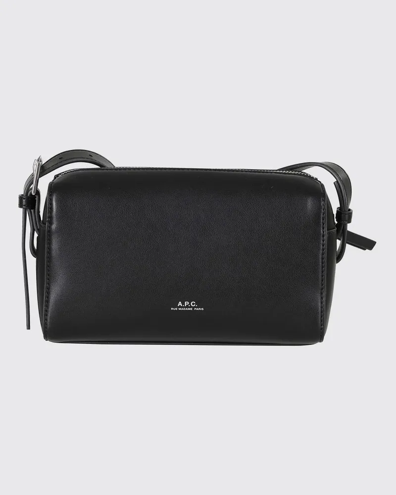A.P.C. Nino Umhängetasche aus Kunstleder mit laminiertem Logo Schwarz
