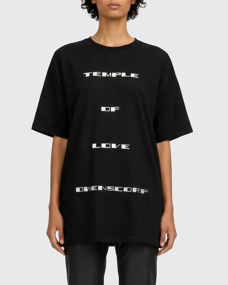 DRKSHDW by Rick Owens Baumwoll-T-Shirts mit Slogan Schwarz
