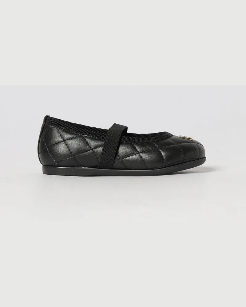 Dolce & Gabbana DOLCE  GABBANA Gesteppte Nappa-Ballerinas Dolce & Gabbana für Mädchen mit DG-Monogramm Schwarz