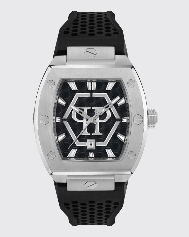 Philipp Plein The Hexagon Phantom Uhr aus Edelstahl Schwarz