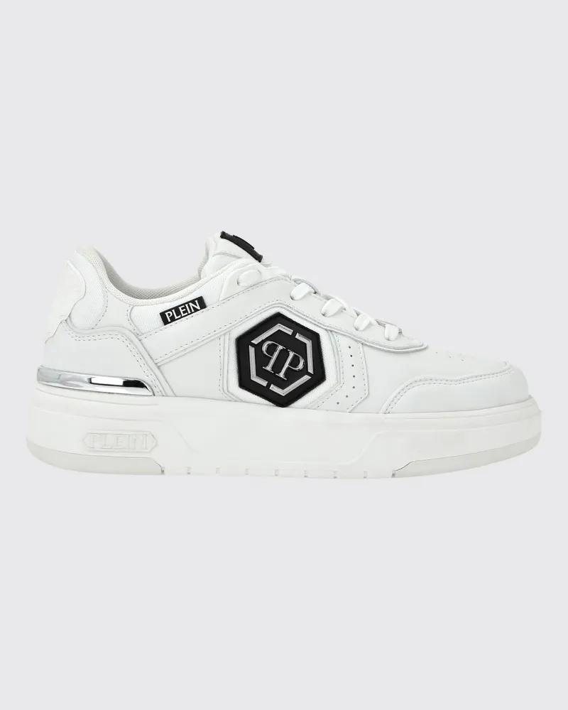 Philipp Plein Sneakers aus Leder und Mesh Weiß