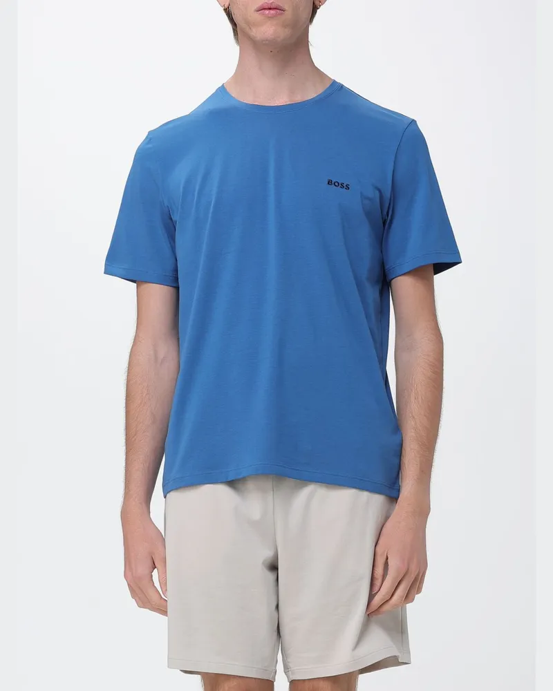 HUGO BOSS Baumwoll-T-Shirt mit Logo Hellblau