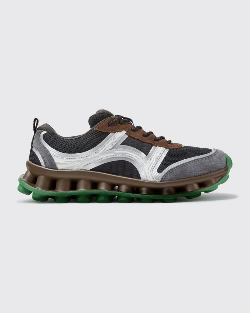 Camper Pelotissima Sneakers aus Leder und Nubukleder mit abstraktem zweifarbigem Design Bunt