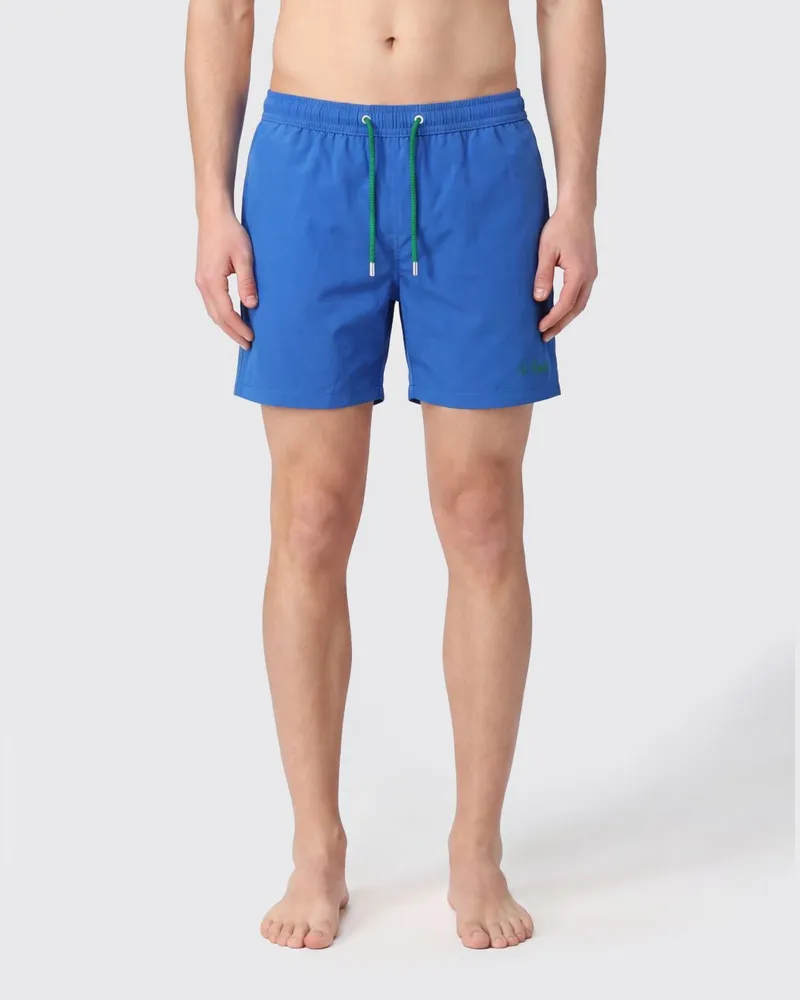 MC2 Saint Barth Kurze Badeshorts mit elastischem Kordelzugbund Blau