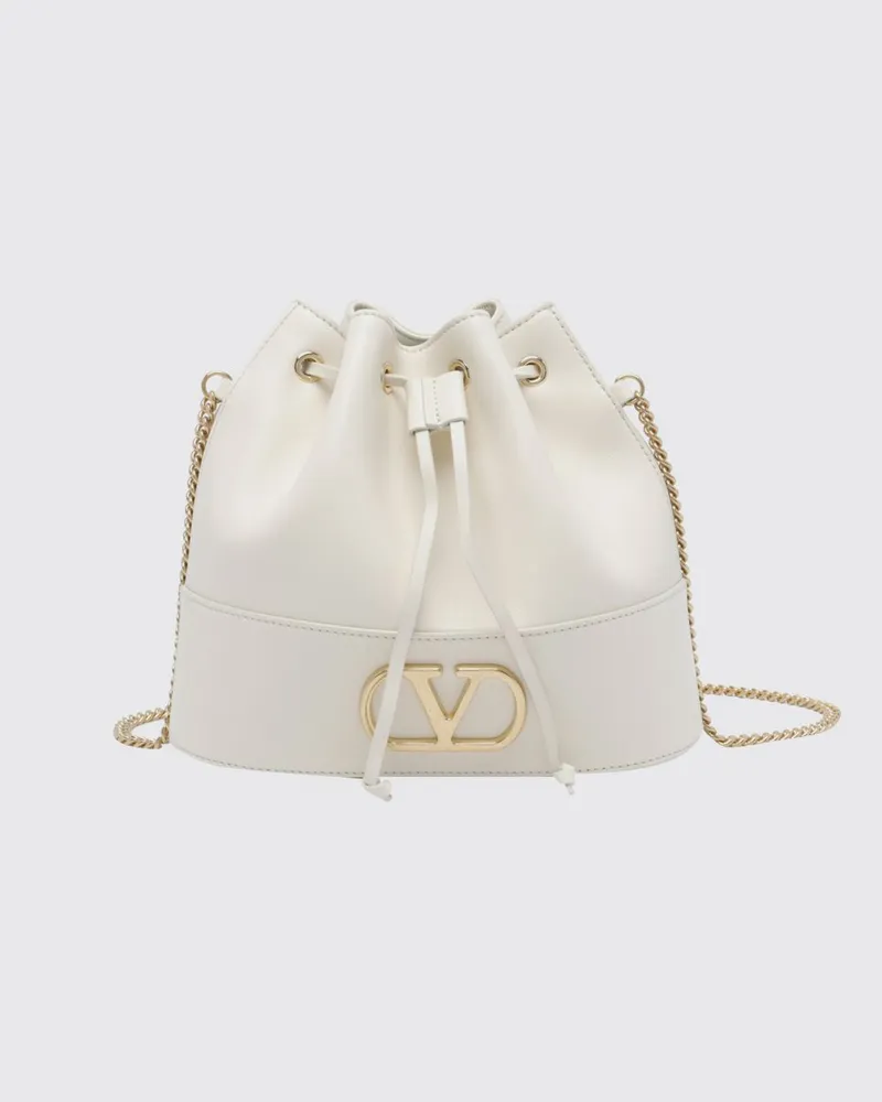 Valentino Garavani VLogo Signature Mini-Beuteltasche aus Kalbsleder Ivory