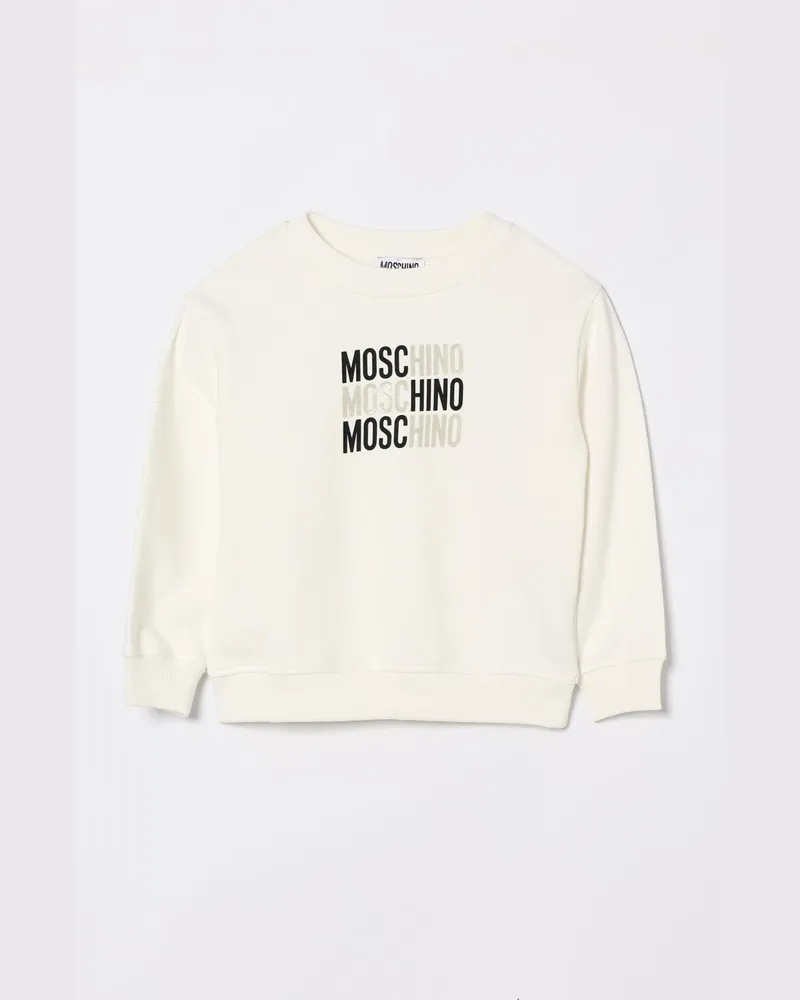 Moschino Baumwoll-Rundhals-Sweatshirt mit Logo Weiß