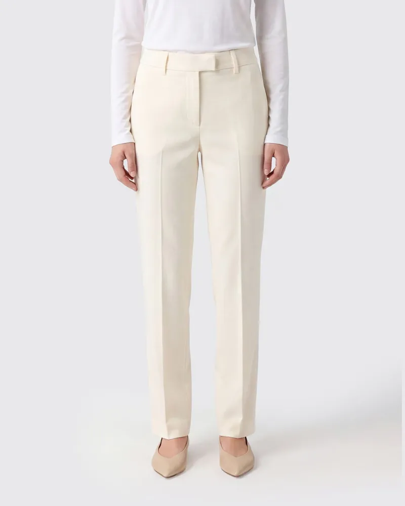 Mauro Grifoni Maßgeschneiderte Straight-Leg-Hose aus Baumwolle mit mittlerer Leibhöhe Weiß