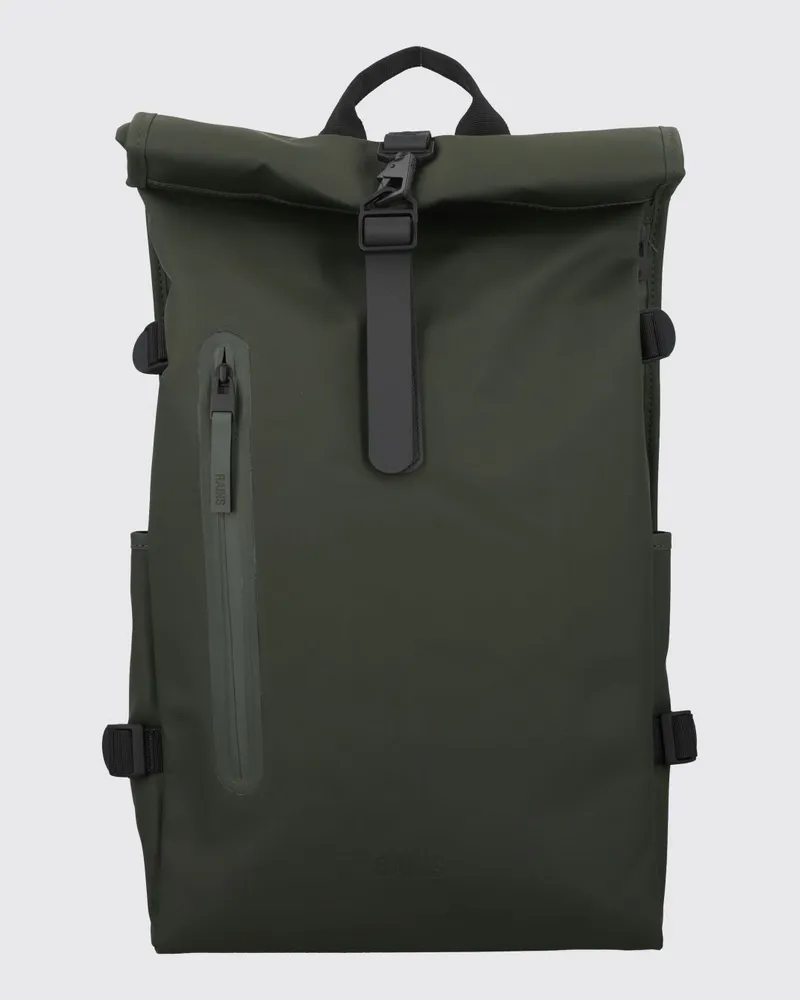 RAINS Rolltop Rucksack Large Grün