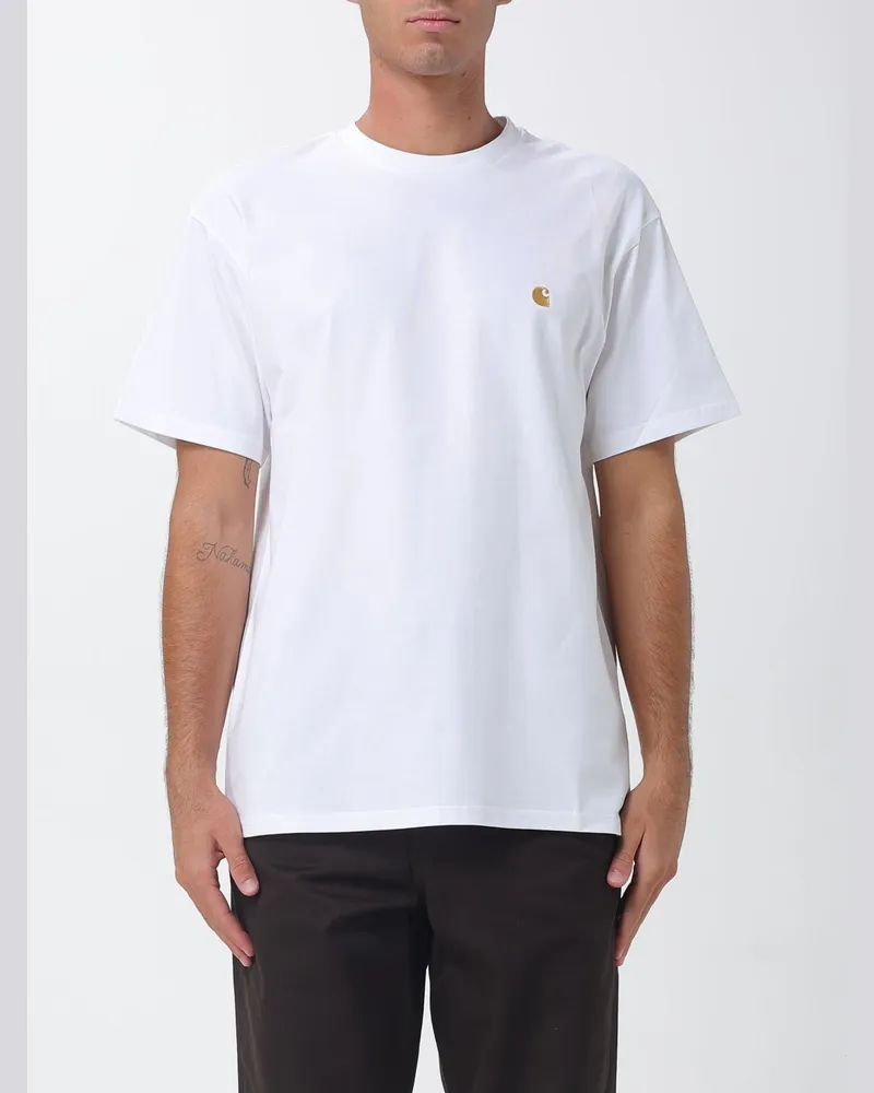 Carhartt WIP Baumwoll-T-Shirt mit gesticktem Logo und überschnittenen Schultern Weiß