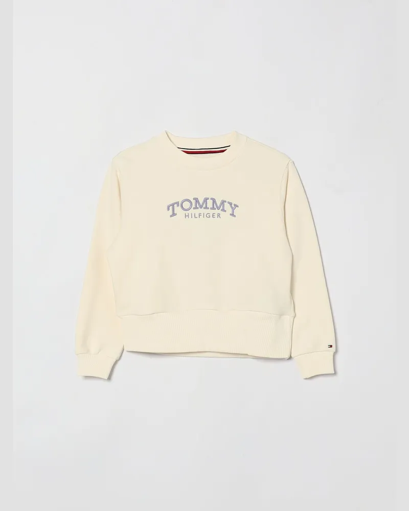 Tommy Hilfiger Baumwoll-Sweatshirt mit Rundhalsausschnitt für Jungen von mit gesticktem Logo Yellow