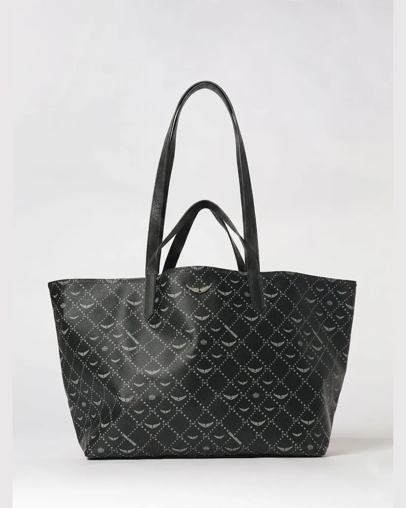 Zadig & Voltaire ZADIG  VOLTAIRE Z Shopper XL Monogramm-Tasche aus beschichteter Baumwolle Zadig & Voltaire Schwarz