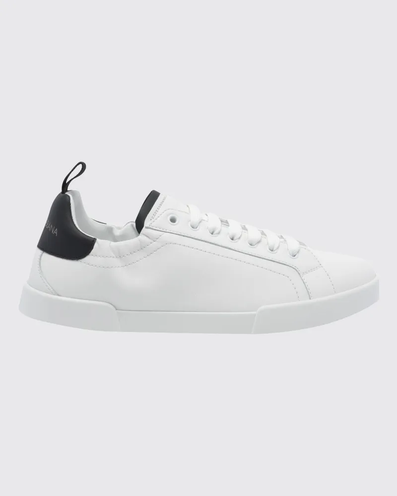 Dolce & Gabbana DOLCE  GABBANA Portofino Dolce & Gabbana zweifarbige Sneakers aus glattem Kalbsleder Weiß