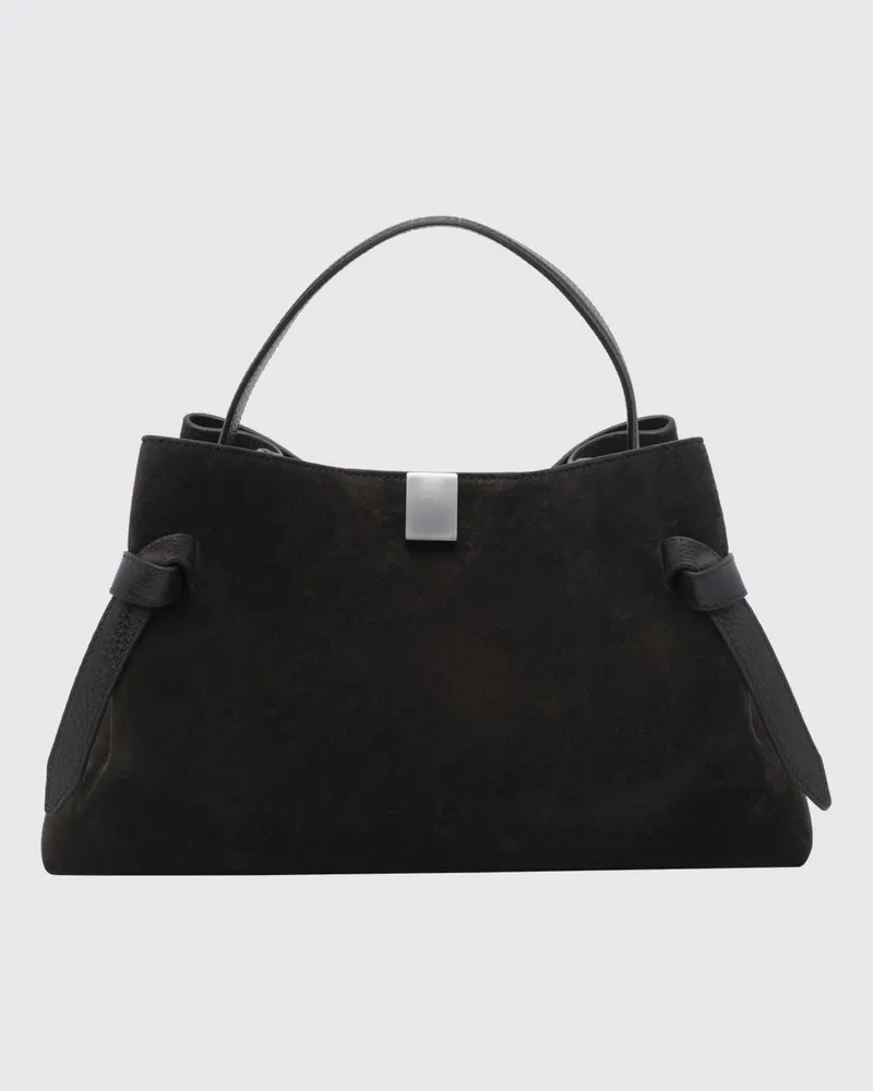 YUZEFI Ausgestellte Handtasche aus Kalbswildleder Leder